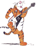 Tigger plays a Flying V, courtesy of Moo Corderoy many years ago